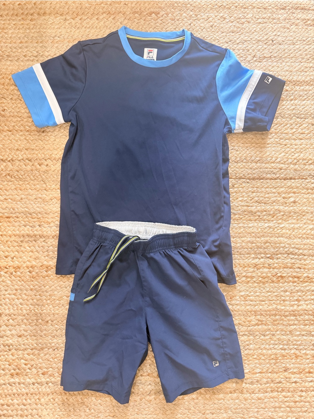 Fila Kids Navy and Light Blue Sports Tee and Shorts Set Tennis / Active set